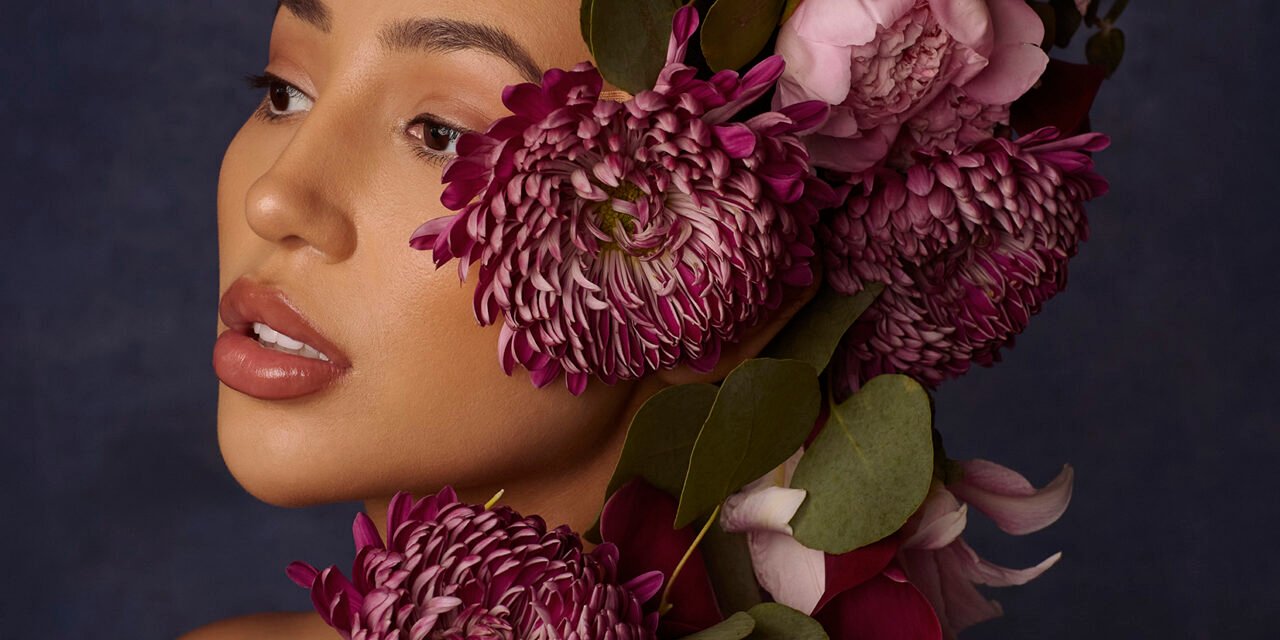 webLylaflower copy Woman Portrait with Flowers