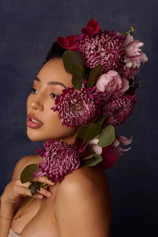 Woman Portrait with Flowers